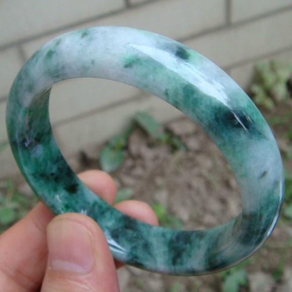 Certified Grade A Natural Type Untreated Light Green Jadeite Jade Bangle 56MM - Picture 5 of 9